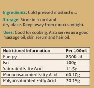 Cold Pressed Mustard Oil