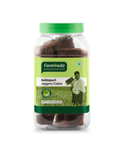 Farmveda Kohlapuri Jaggery Cubes| Natural, Unrefined & Chemical-Free | Desi Gud | Energy Booster & Iron Rich | 100% Natural | Farm Sourced