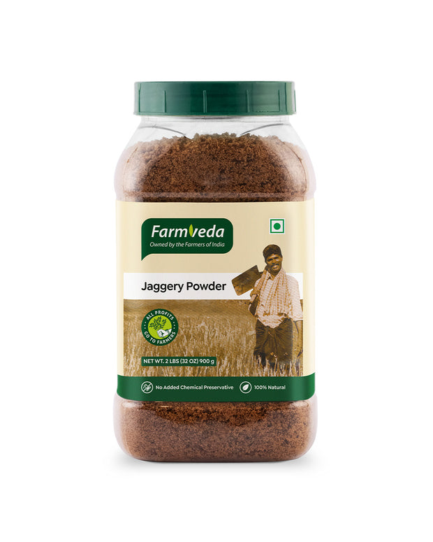 Farmveda Jaggery Powder | Natural Sweetener from Sugarcane Juice | No Chemicals or Preservatives | Iron Rich | Traditional Gud Powder | Healthy Sugar Alternative