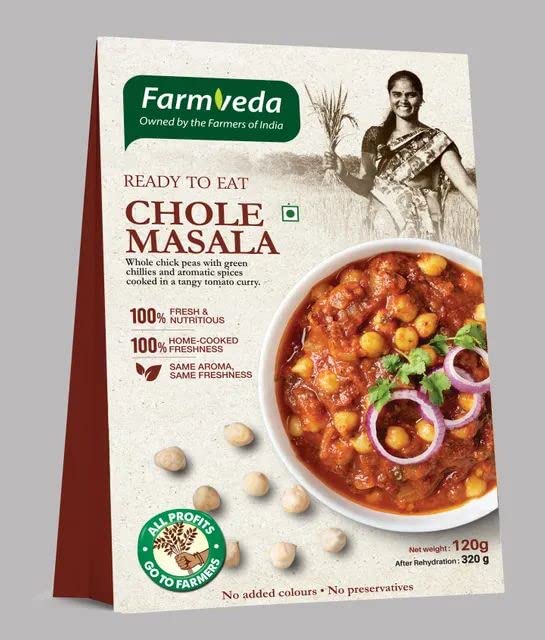 Farmveda Ready to Eat Chole Masala | Authentic Homemade Indian Taste | Quick & Convenient Meal