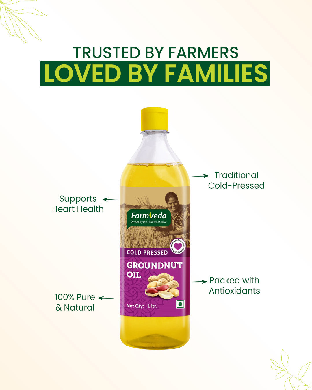 Groundnut Oil (Cold Pressed) - 1 Ltr