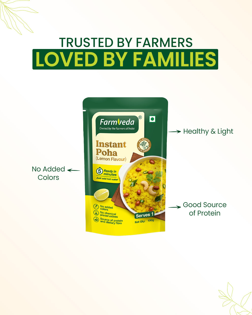 Instant Poha (Lemon Flavour)-100gm * Pack of 5