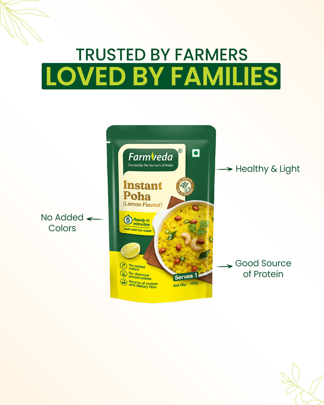 Instant Poha (Lemon Flavour)-100gm * Pack of 5