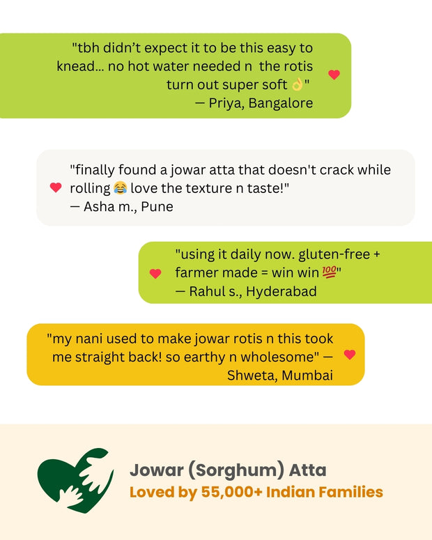 Farmveda Jowar (Sorghum) Flour | Gluten-Free, High Protein, 100% Natural, Kneads Smoothly Without Hot Water, Ready in Minutes