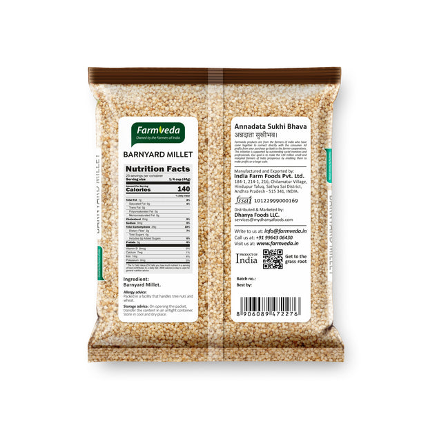 Farmveda Barnyard Millet – High Fiber & Low Glycemic Grain | 100% Natural & Gluten-Free