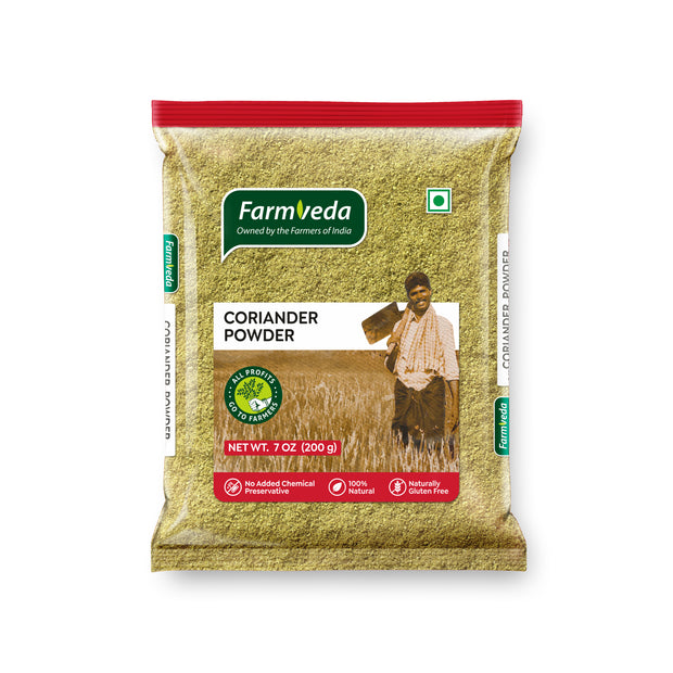 Farmveda Coriander Powder – 100% Pure & Aromatic | Stone-Ground & Naturally Grown