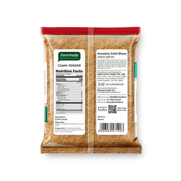 Farmveda Cumin Powder – 100% Pure & Aromatic Jeera Powder | Stone-Ground & Naturally Grown