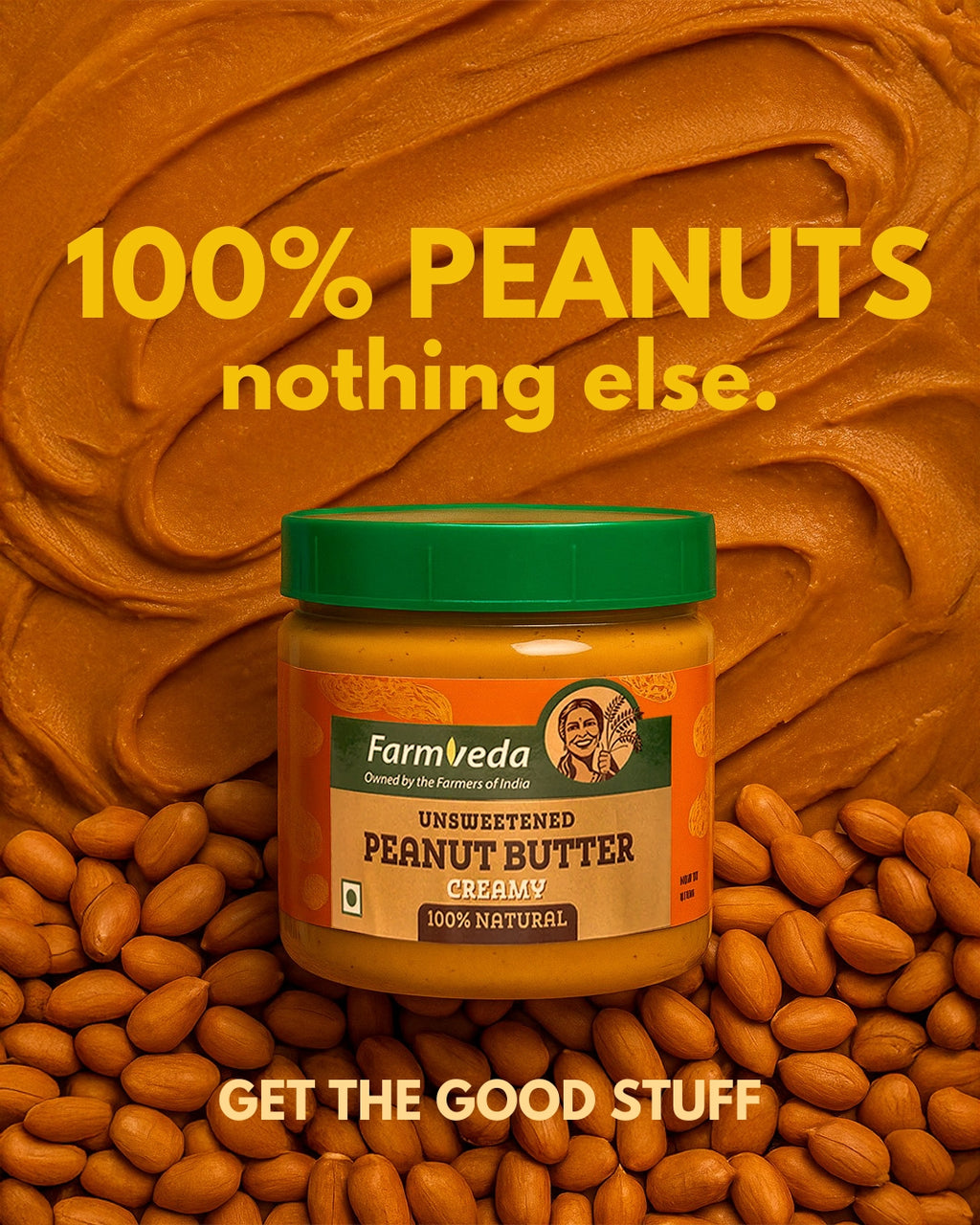 Unsweetened Peanut Butter (Creamy) -320 gm