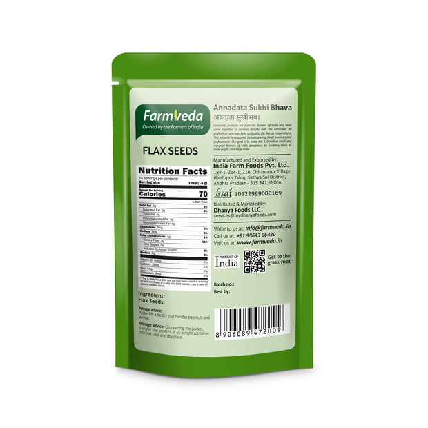 Farmveda Flax Seeds – High in Omega-3, Protein & Fiber | 100% Natural & Unpolished Superfood