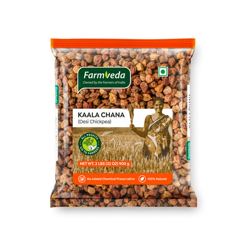 Farmveda Kaala Chana (Desi Chickpea) | High Protein | 100% Natural