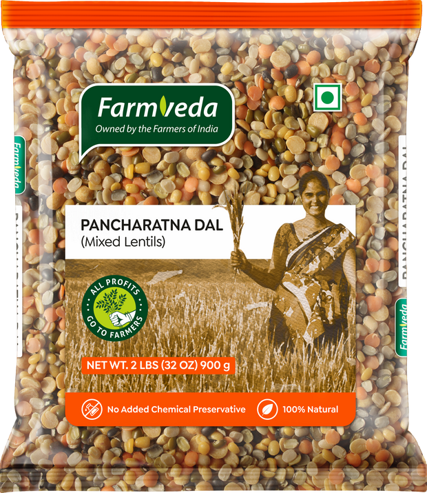 Farmveda Pancharatan Dal – 5-Lentil Mix | High Protein | 100% Natural