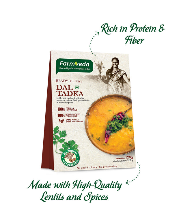 Farmveda Ready to Eat Dal Tadka | Authentic Flavor in Every Bite | 100% Natural