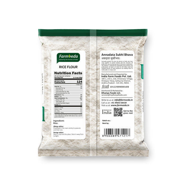 Farmveda Rice Flour – Fine Ground | Gluten-Free & 100% Natural | Ideal for Idiyappam, Dosas & Sweets