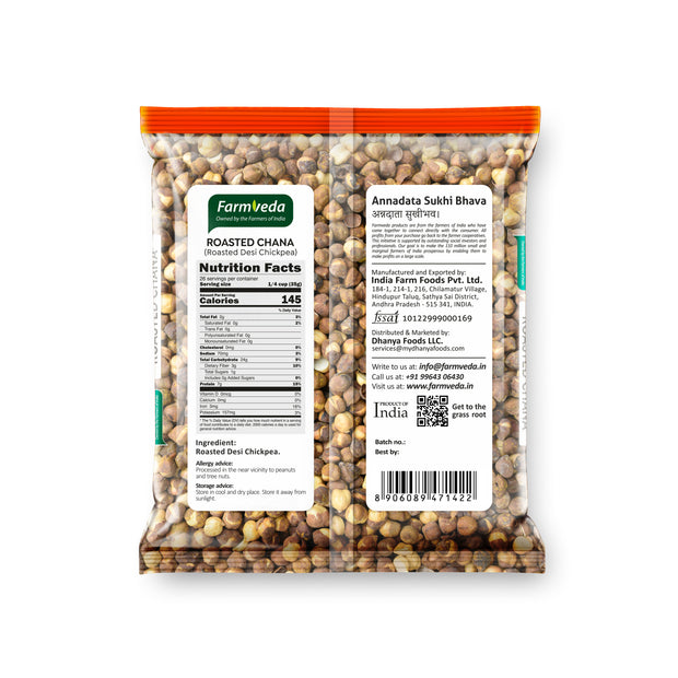 Farmveda Roasted Chana | Natural Desi Chickpeas