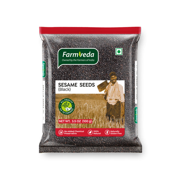 Farmveda Black Sesame Seeds – Unpolished & 100% Natural | Rich in Calcium, Iron & Antioxidants