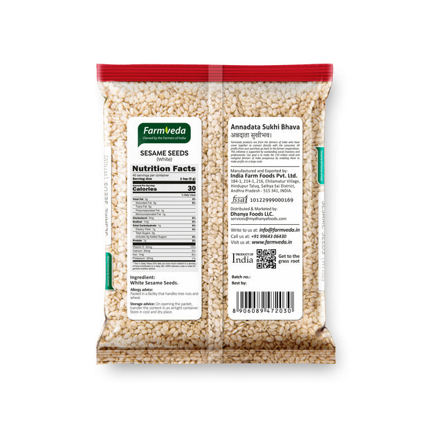 Farmveda White Sesame Seeds – 100% Natural & Unpolished | Rich in Calcium, Iron & Healthy Fats