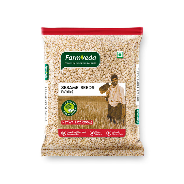 Farmveda White Sesame Seeds – 100% Natural & Unpolished | Rich in Calcium, Iron & Healthy Fats