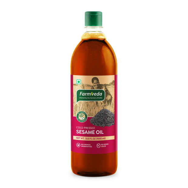 Farmveda Cold-Pressed Sesame Oil – Wood-Pressed & 100% Natural | Rich in Calcium & Antioxidants