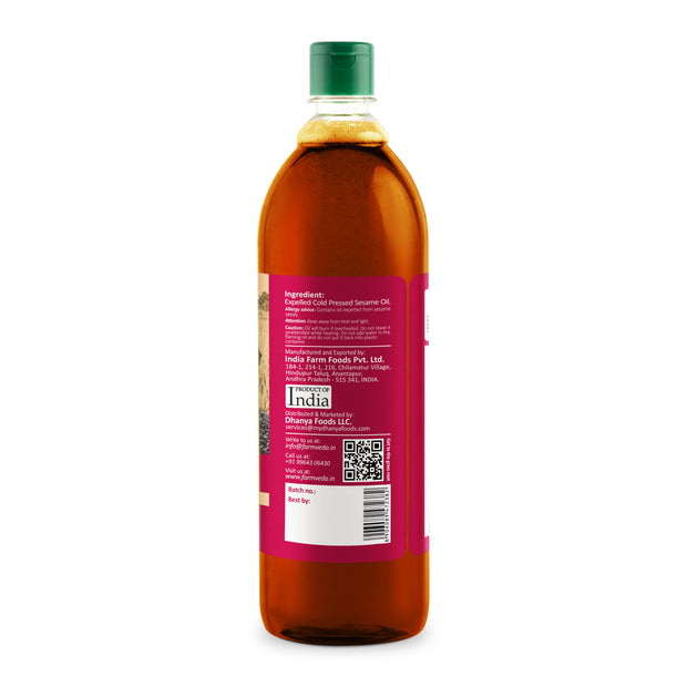 Farmveda Cold-Pressed Sesame Oil – Wood-Pressed & 100% Natural | Rich in Calcium & Antioxidants
