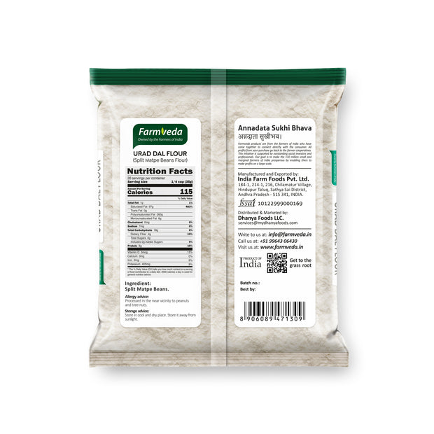 Farmveda Urad Flour – Black Gram Flour | High Protein & Fiber | 100% Natural & Gluten-Free